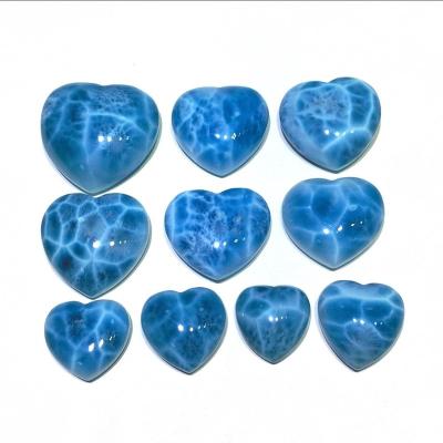 China For Jewelry Making Factory Price Natural Larimar Gemstone Beads Irregular Heart Shape Cabochon Pendant For DIY Jewelry Making Custom Jewelry Design for sale