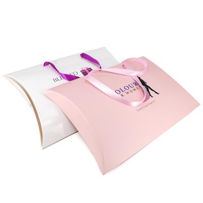 China Zhuoyida Handmade Customized Printed Pillow Box With Handle Hair Extension Box Hair Packaging Boxes For Bundles for sale