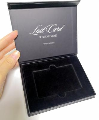 China Custom Made Luxury Black Spot Printing UV Rigid Cardboard Credit /Club Logo Card Packaging Box for sale