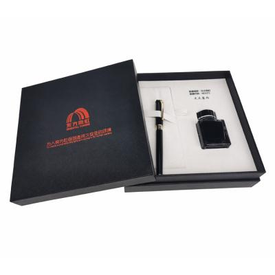 China Zhuoyida Handmade Custom Logo Printed Black Lid and Low Cardboard Watch Pen Box Luxury Pen Box Packaging for sale