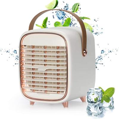 China Small Desktop Handle 3 Speed ​​Room Fan Household Air Conditioner Fan Water-to-Air Cooler Portable Outdoor Office Rechargeable Air Cooler for sale