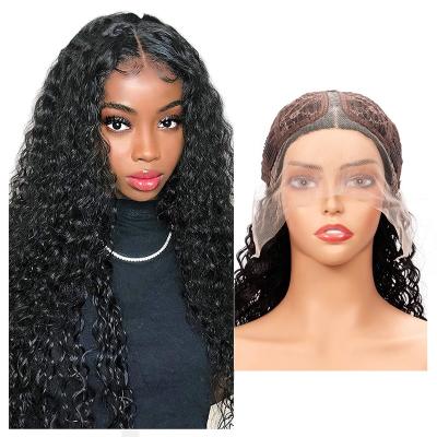 China Other T Piece Lace Water Wave Wig Transparent Lace Wig Pre Plucked Hair Hd 13x4 Lace Front Wigs for sale