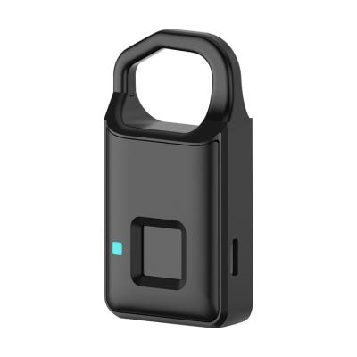 China Keyless Open By Fingerprint Lock Zinc Alloy Material Wholesale Fingerprint Smart Padlock For Warehouse Office for sale