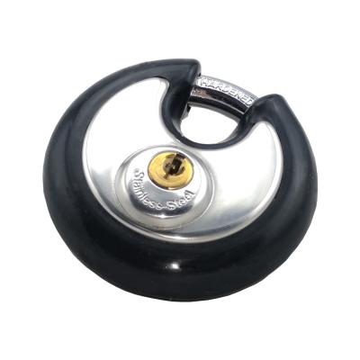 China Plastic-Coated Stainless Steel 50mm Stainless Steel Padlock Disc Padlock With Hardened Steel Shackle for sale