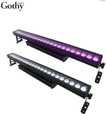 China Stages 240w wall washer RGBW 4in1 RGBWAUV 6in1 led DMX bar 24x15w UV rgbaw ip65 for sale