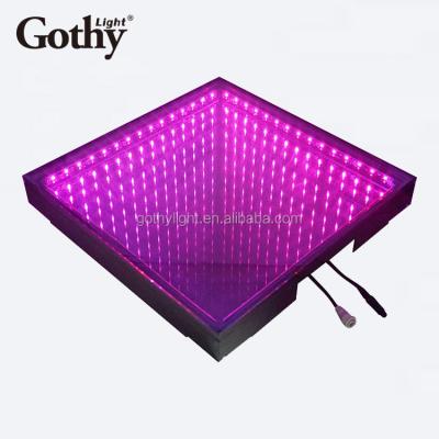 China DJ Cured Mirror Led Dance Floor Tiles For Weddings RGB 3D Magnet Led Dance Floor 50 x 50 cm / 1.64 x 1.64 ft for sale