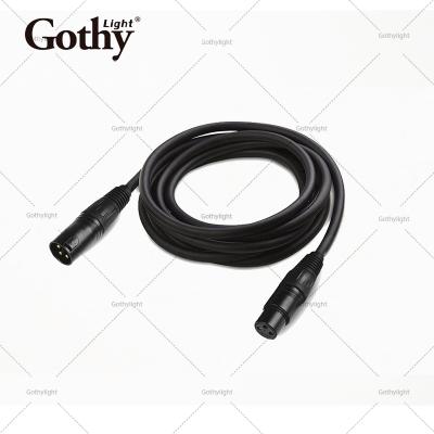 China Rubber or pvc coated 2 or 5 or 15 meter long dmx signal cable 3 pin dmx cable for sale