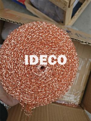 China Flattened Wire Copper Knitted Mesh, Soft Flat Copper Wire Cleaning Mesh, Knitted Copper Wire Gauze, Copper Mesh Cloth for sale