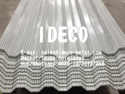 China Metal Corrugated Perforated Sheet Screen for Profiled Roof/Decking/Wave Form Wall Cladding/Sun Shading for sale