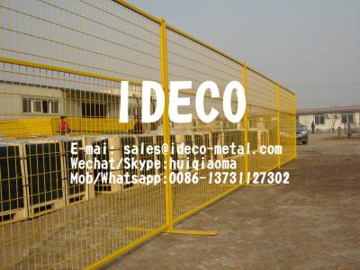 China Temporary Construction Fences with Steel Base, Portable Fencing, Movable Perimeter Patrol Welded Wire Panels for sale