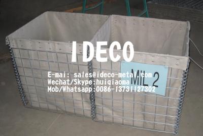 China HESCO Bastion Gabion Barriers, HESCO Wire Mesh Container for Military Fortification, Temporary Defence Dike Walls for sale