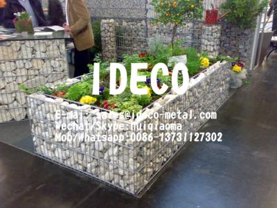 China 656 Twin Wire Welded Gabion Boxes Planters, Gabion Raised Garden Beds, Steel Flower Planters, Stone Basket Plant Stand for sale