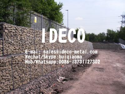 China Gabion Retaining Walls, Gabion Baskets for Floodwalls, Double Twisted Woven Gabion Boxes, Hexagonal Mesh Gabions Cages for sale