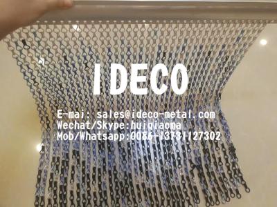 China Architectural Chain Screens Space Dividers Wall Coverings, Chain Link Drapery, Anodised Aluminium Links Art Craft for sale