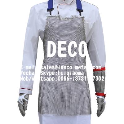 China Stainless Steel Chain Mail Cut Resistant Apron, Chainmail Mesh Safety Work Knife Proof Butcher Apron, Ring Mesh Armour for sale