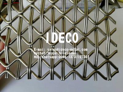 China Pre-Crimped Decorative Woven Mesh, Architectural Wire Mesh for Facade Wall Cladding, ZigZag Crimped Flexi-Mesh for sale