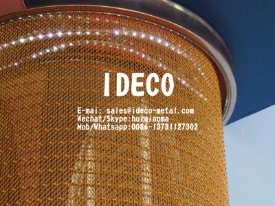 China Architectural Wire Mesh, Copper Flexi-Woven Metal Mesh, Crimped Woven Mesh, Decorative Metal Mesh for Facade Cladding for sale