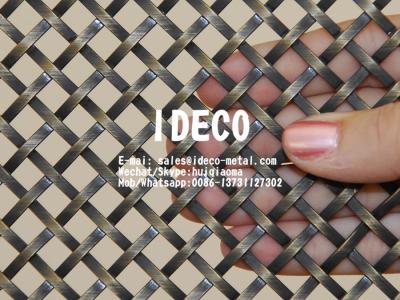 China Antique-Brass Architectural Woven Mesh, Decorative Wire Mesh Grilles for Cabinets, Architectural Metal Wire Mesh for sale