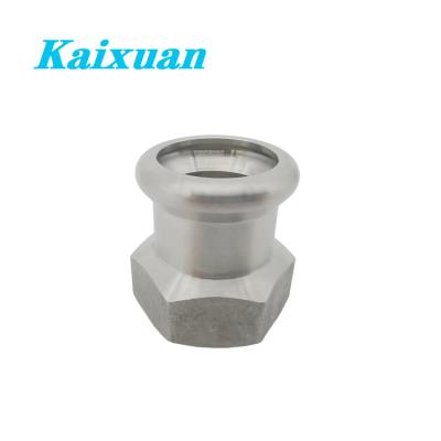 China SS304 SS316L Stainless Steel Water Pipe Press Fit Fitting M Type Joint Connector Female Screw Adapter for sale