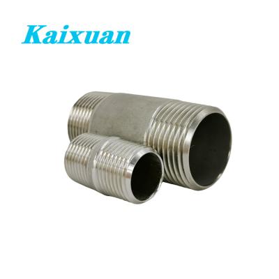 China Plumb ASTM SCH40 SS Standard Pipe Nipples Fittings Stainless Steel Thread Pipe Nipple TNP BSP 316 304 for sale