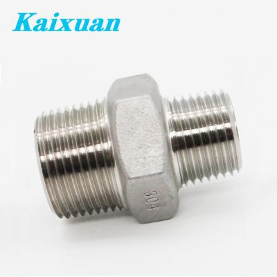 China Machine Tools Cast Iron Hose Adapter Fit ss316 Stainless Steel 3/4*1 Inch Reducing Hex Nipple Male Threaded Hose Fitting Connector for sale