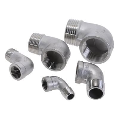 China Industry Stainless Steel Elbow Pipe Fitting 90 Degree Elbow NPT Male Connector for sale