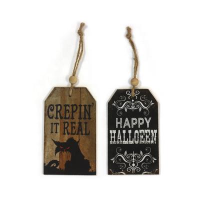 China 2 sts Decorations Customize Wholesale, Europe Halloween Handmade Paper Wooden Letters Wall Sign With Rope for sale