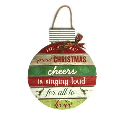 China Europe Christmas Decorative Metal Galvanized Sheet And Handmade Letters Paper Wooden Wall Plaques With Rope for sale