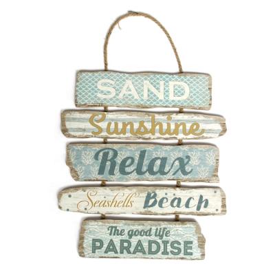 China Wholesale Europe Wall Art Decoration Wooden Hanging Sign Handmade Letters Paper Polished Wooden Plaque With Rope for sale