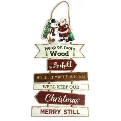 China Europe Christmas Decor Factory Wholesale Sign Letters Paper Handmade Wooden Plaque With Rope for sale