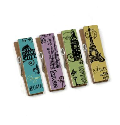 China Customized Eco-friendly Decorative Home and Office Clip Fridge Wooden Magnetic Stickers Cut Wood Clip for sale