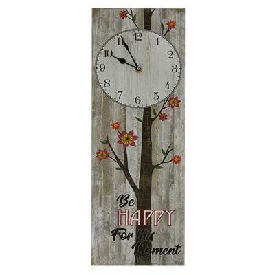 China Antique style decorative wall customized size20x60cm wholesale, paper wood wall clock for office or home for sale