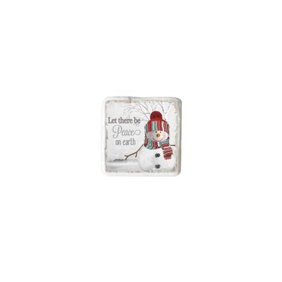 China Europe Christmas Design Sets of 4 Wholesale Coasters, Letters and Snowman Resin UV Printing Handmade Coasters for sale