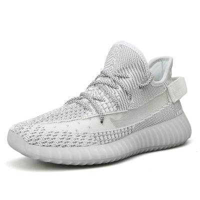 China Deodorization couple silver coconut shoes threa fluorescent sky stars casual white shoes flying and weaving breathable shoes students for sale