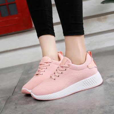 China Wholesale Anti-odor Fashion Color Fly Knitting Breathable Women Sports Shoes Girls Sport Shoes for sale