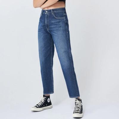 China Breathable Jean Friend Cropped High Waist Slim Jeans Ladies Women Jeans Pants for sale