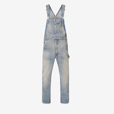 China 2021 New Mens Jeans Denim Overalls Breathable Male Pants Fashion Boy Blue Vintage Custom Denim Jumpsuits Men Straight Pants for sale