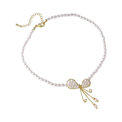 China BOHEMIA Tassel Jewelry Butterfly Choker Bead Pearl Necklace Dangle Women for sale