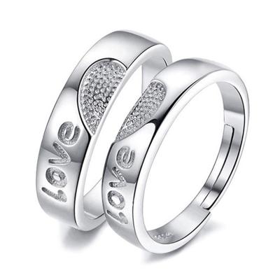 China Fashionable Cheap Products India Online Shopping Two Piece Wedding Ring Engagement Heart for sale