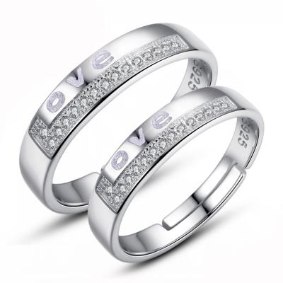 China Wholesale Fashion Couples Jewelry S925 Logo Silver Plating Rings Copper for sale