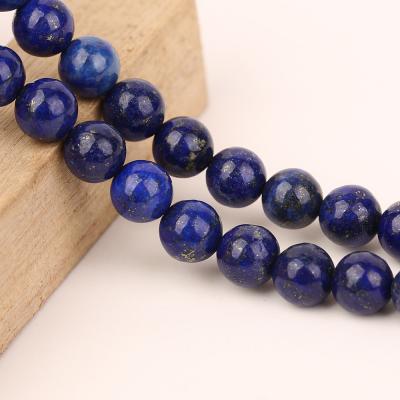 China None wholesale natural stone loose lapis lazuli bead gold color gemstone for necklace for sale