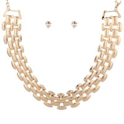 China Fashionable Crystal Earrings And Exaggerated Necklace Gold Suppliers China African Jewelry Set Women for sale