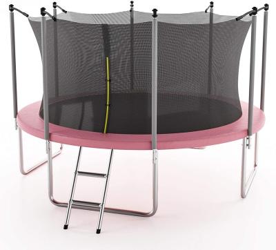 China With Protective Net Pink Outdoor Trampoline 6-16 Ft Trampoline For Kids With Safety Fencing Net for sale