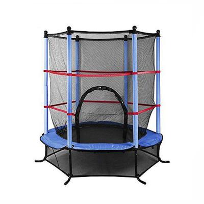 China With New Style Protective Net Mini Trampoline 55 Inch Fence Kids Jump Indoor Kids Trampolines With Safety Net On Sale for sale