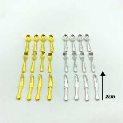 China China Miniatures 1:12 Dollhouse Accessories Miniature Tableware Dining Fork Knife And Spoon Flatware Set / 12 for sale