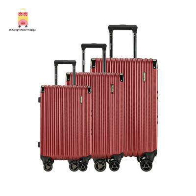 China Customized PC Logo Luxury High Quality Aluminum Alloy PC Factory ABS PC Luggage Sets Female Vintage Cabin Luggage Sets for sale