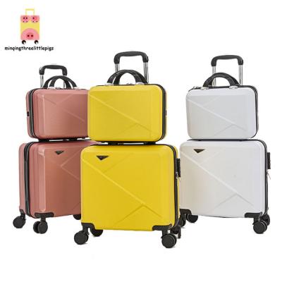 China Wholesale ABS Mother and Child 14 18 Hardcase Travel Trolley Luggage Sets Foldable Luxury Suitcase for sale