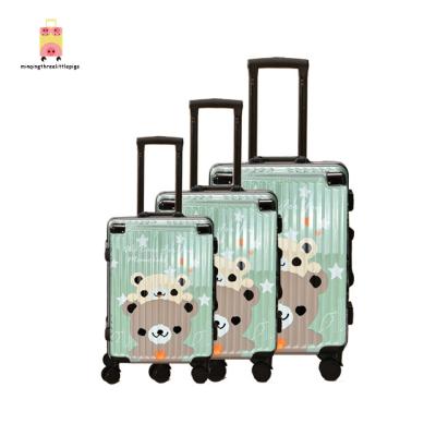 China Cartoon Characters Aluminum PC Luggage Bag ABS Printing ABS Suitcase Hard Shell Printed Suitcase Customized for sale