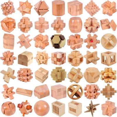 China Wooden Lock Adults Children Lock 3D Burr Puzzles Game Toy For Children's Learing Toys Brain Teaser KongMing IQ Lock Lu Ban Lu Ban for sale