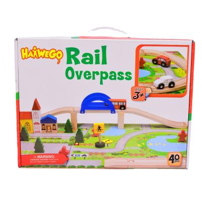 China Toy Hotsale Wooden Train Simple Slot Track Set Toy Car Children Educational Toy Car Children's Christmas Gifts Railway Compatible Track for sale